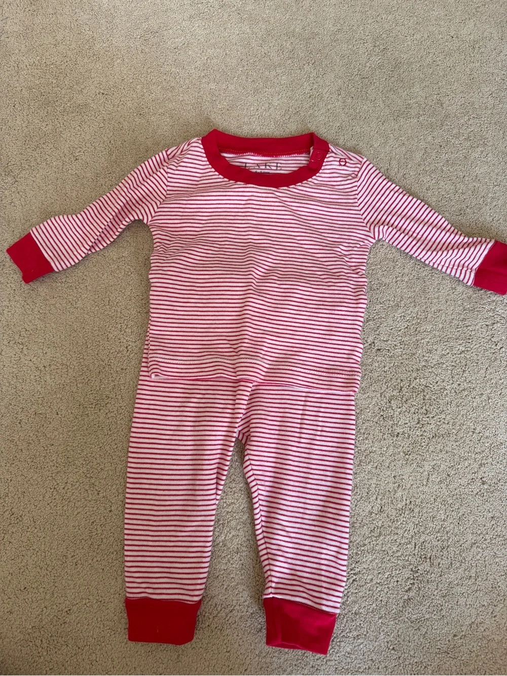 Kids Pink & White Stripe Pajama Set with Bright Pink Trim